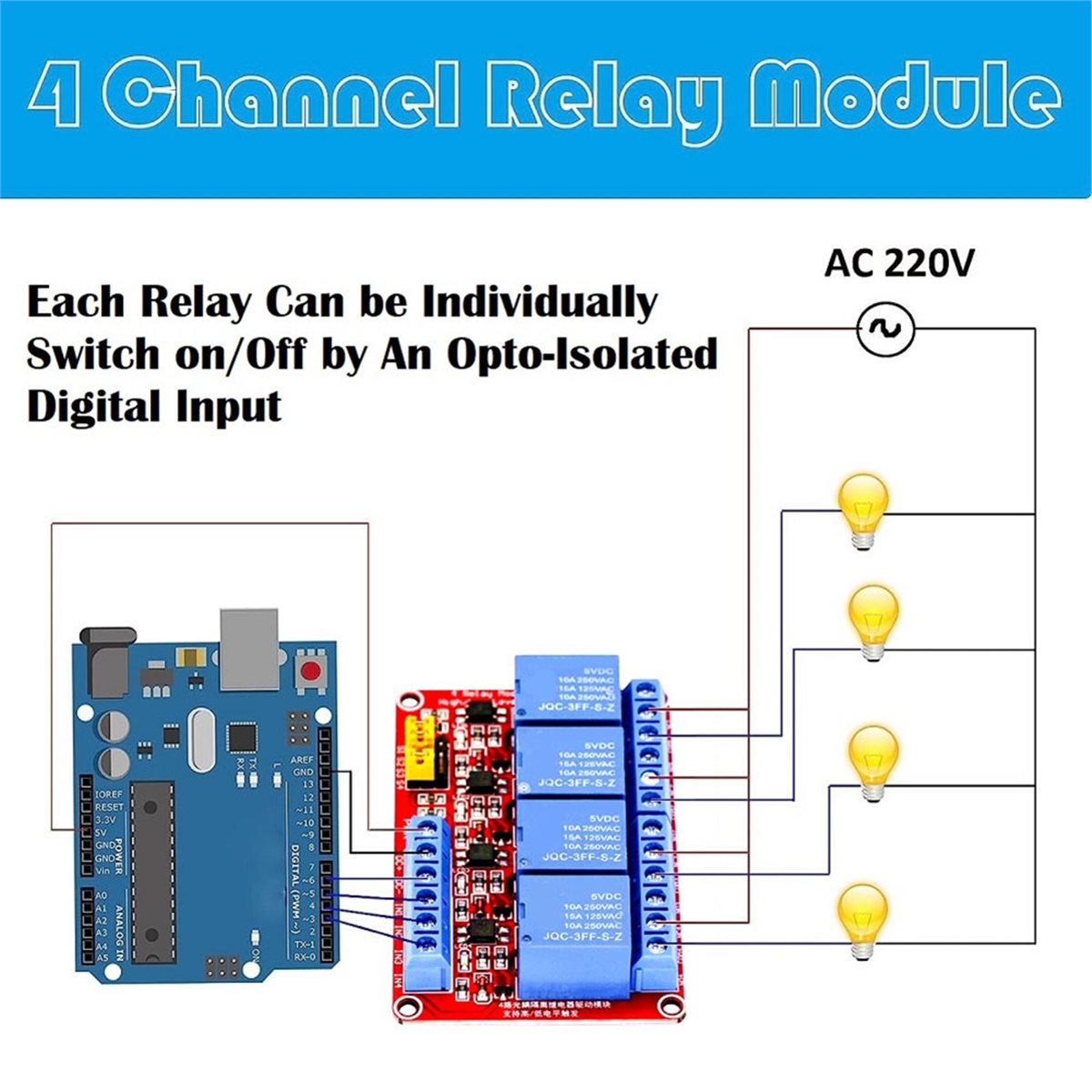 Relay Module 4 Channel - A49T Modul Relai 4 Saluran 5V
