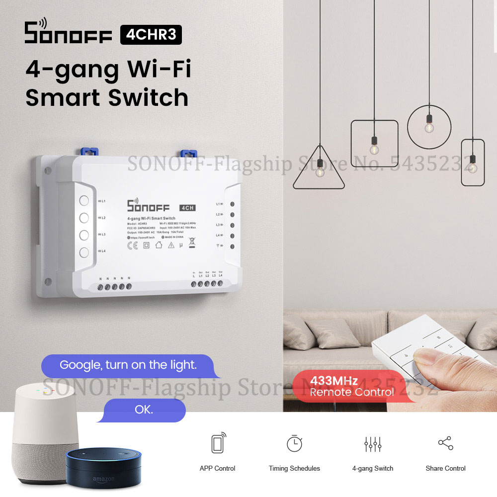 Relay Module 1 Channel - Itead SONOFF 4CH R3 Wifi Remote