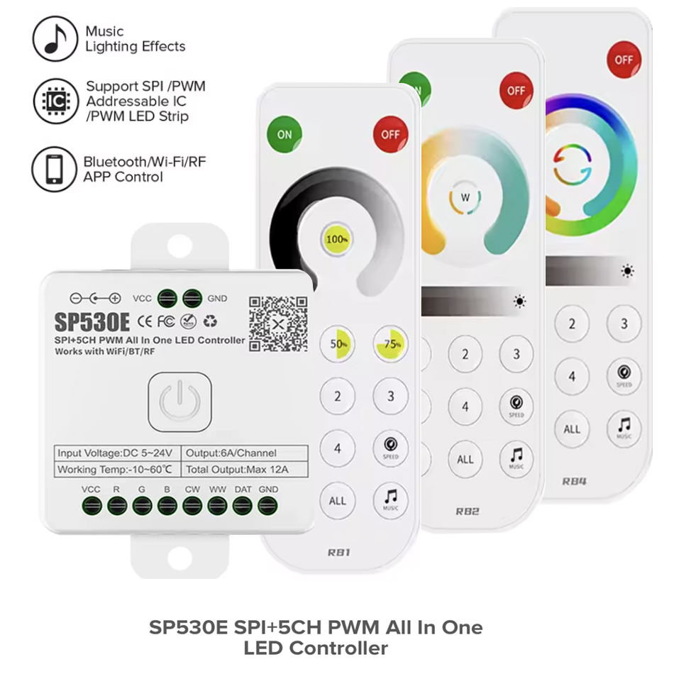 Ws2812B Strip 5V - SP530E Pengontrol LED All In One