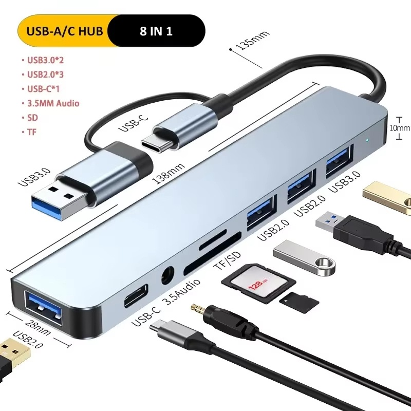 Sd Card Module - Splitter USB Hub Tipe C 8