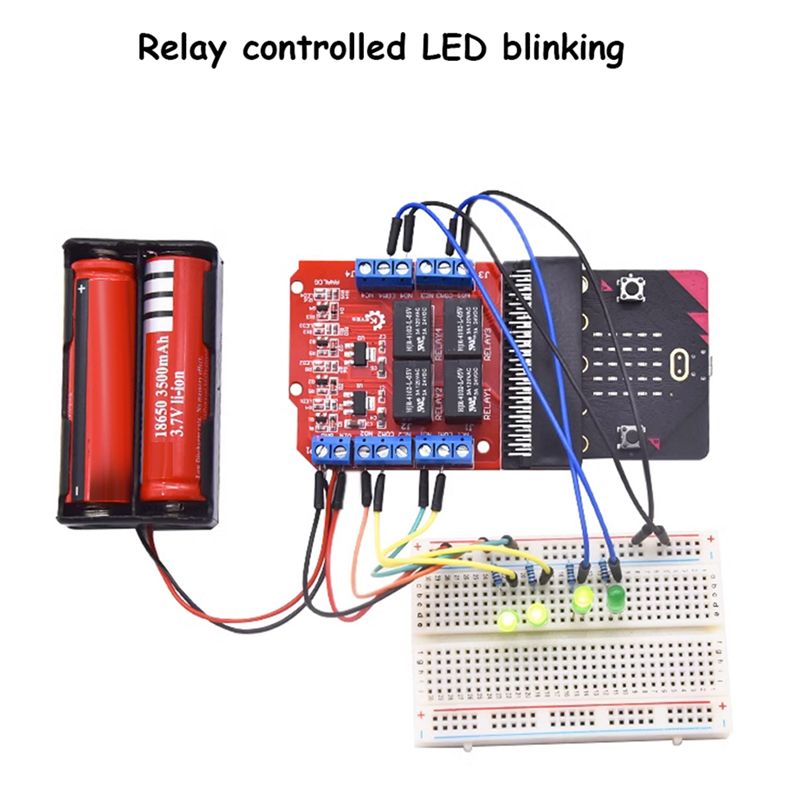 Relay Module 4 Channel - Modul Relay 4 Saluran A64I Microbit