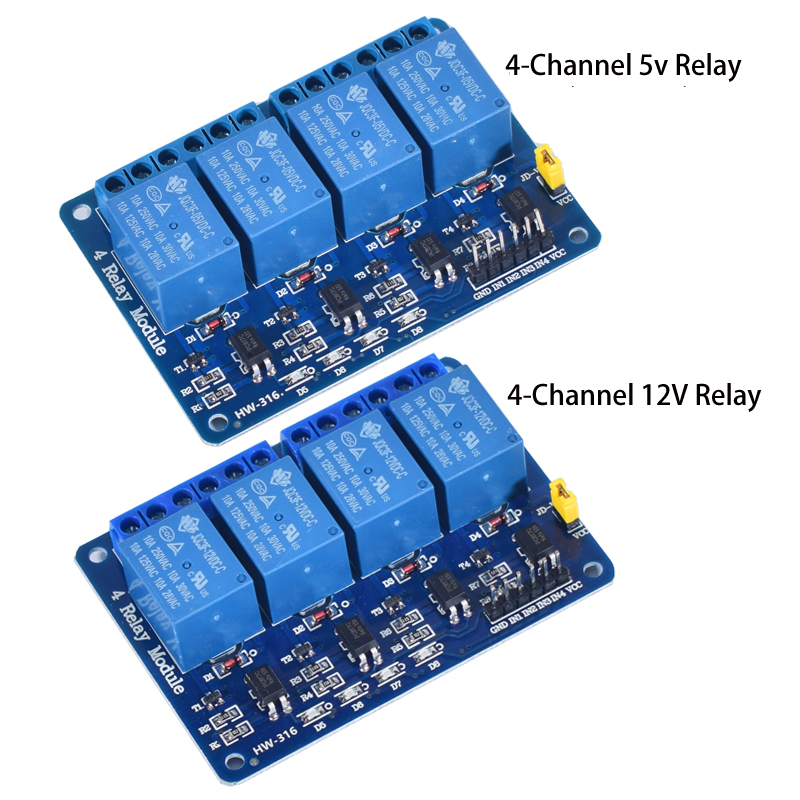 Modul Relay 1 2 4 6 8 Saluran  - Relay Module 4 Channel ulasan dan harga