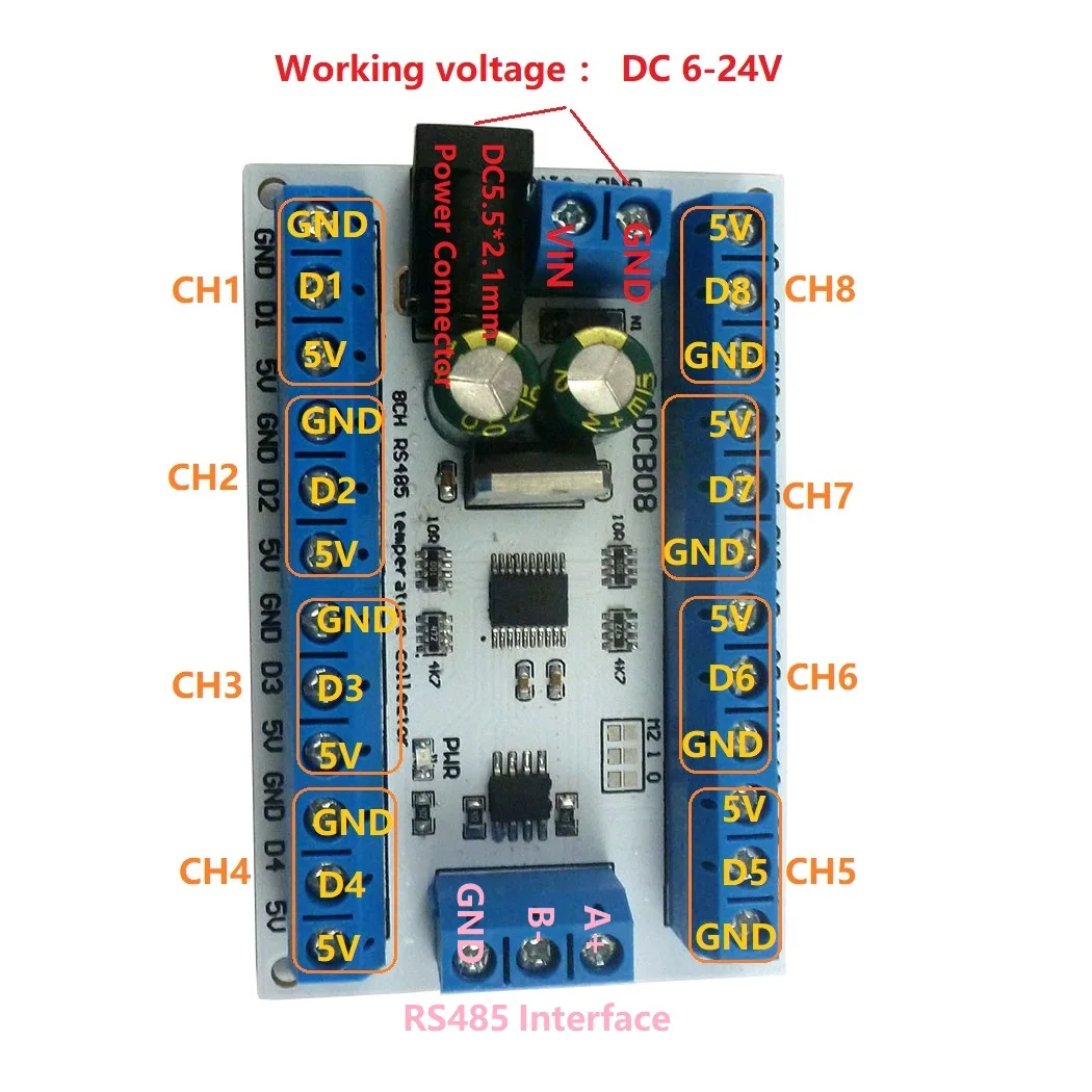 Modul Pengumpul Data Suhu 8 Sa - Ds18B20 ulasan dan harga