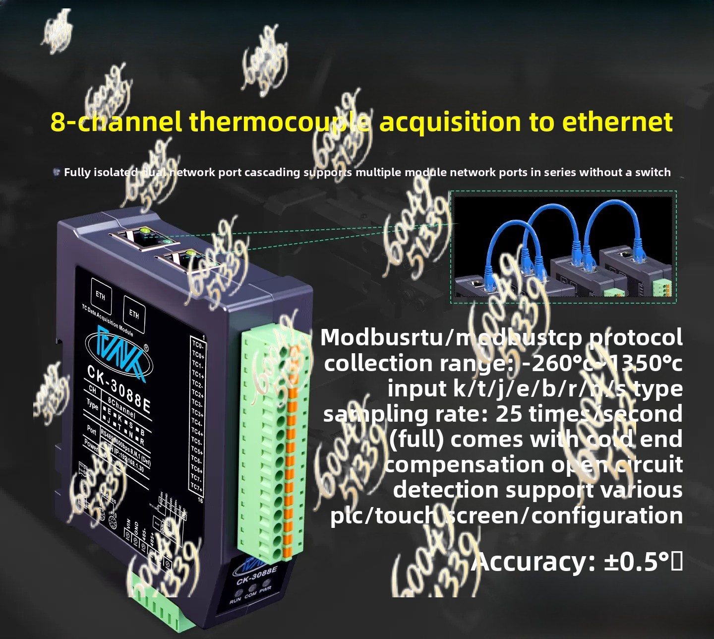 Berlaku untuk 8CH Modul Suhu T - Thermocouple Module K Type ulasan dan harga