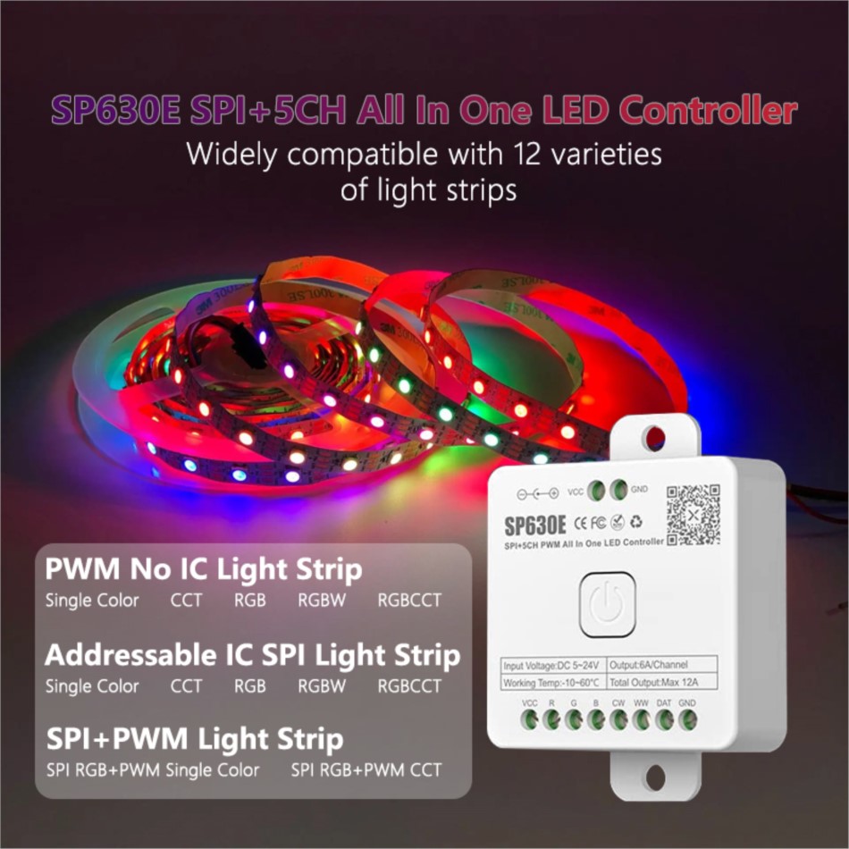 Smart BT SP630E semua dalam 1  - Ws2812B Strip 5V ulasan dan harga