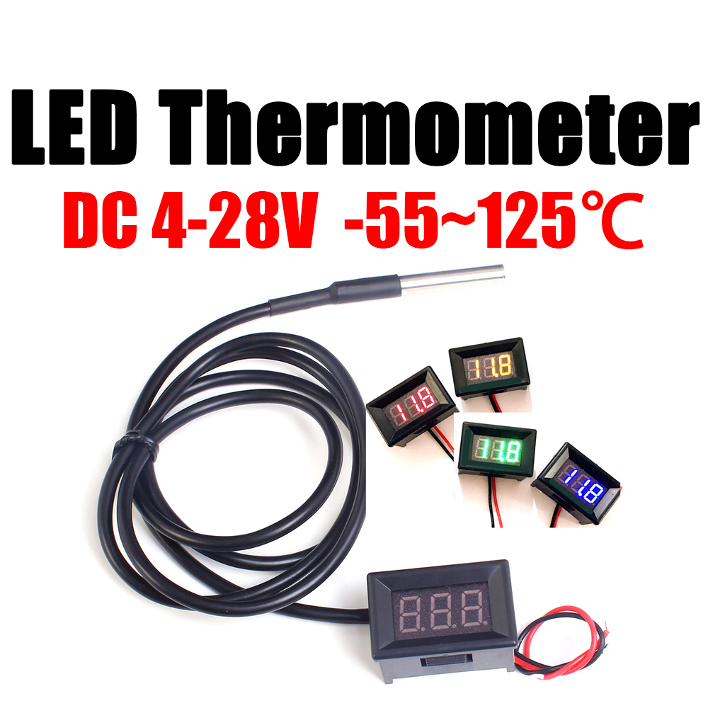 Termometer LED Digital DC 12V  - Ds18B20 ulasan dan harga