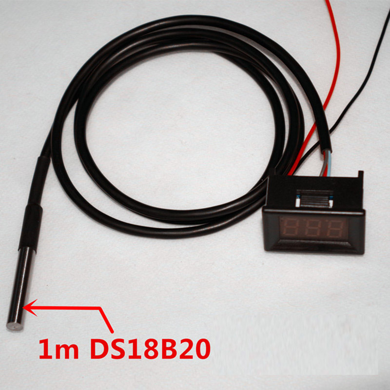 Termometer LED Digital DC 12V  - Ds18B20 ulasan dan harga