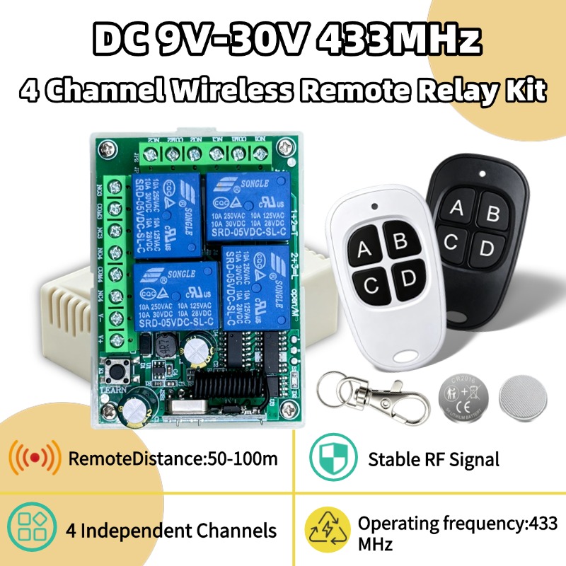 Remote Kontrol Nirkabel Univer - Relay Module 4 Channel ulasan dan harga