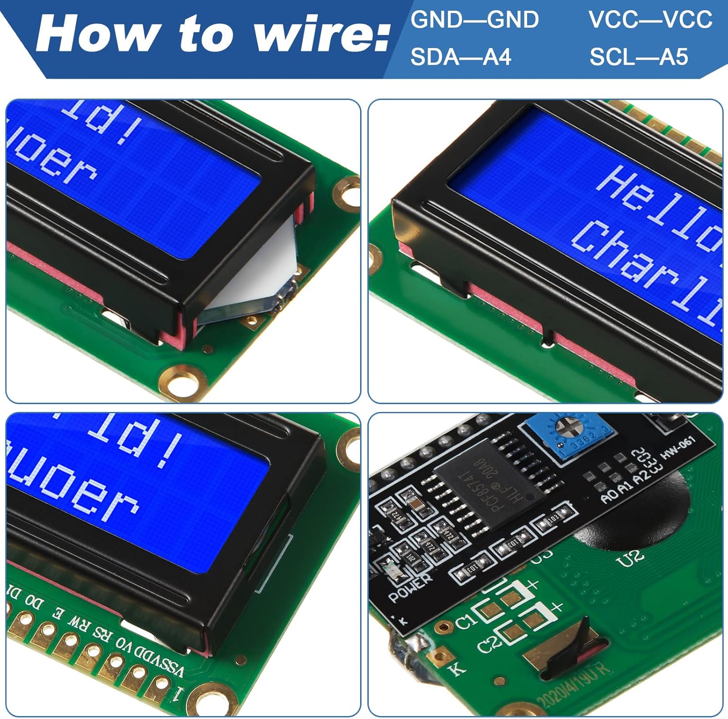 1Set 1602 LCD 20*4 Layar Biru  - Lcd 1602 ulasan dan harga
