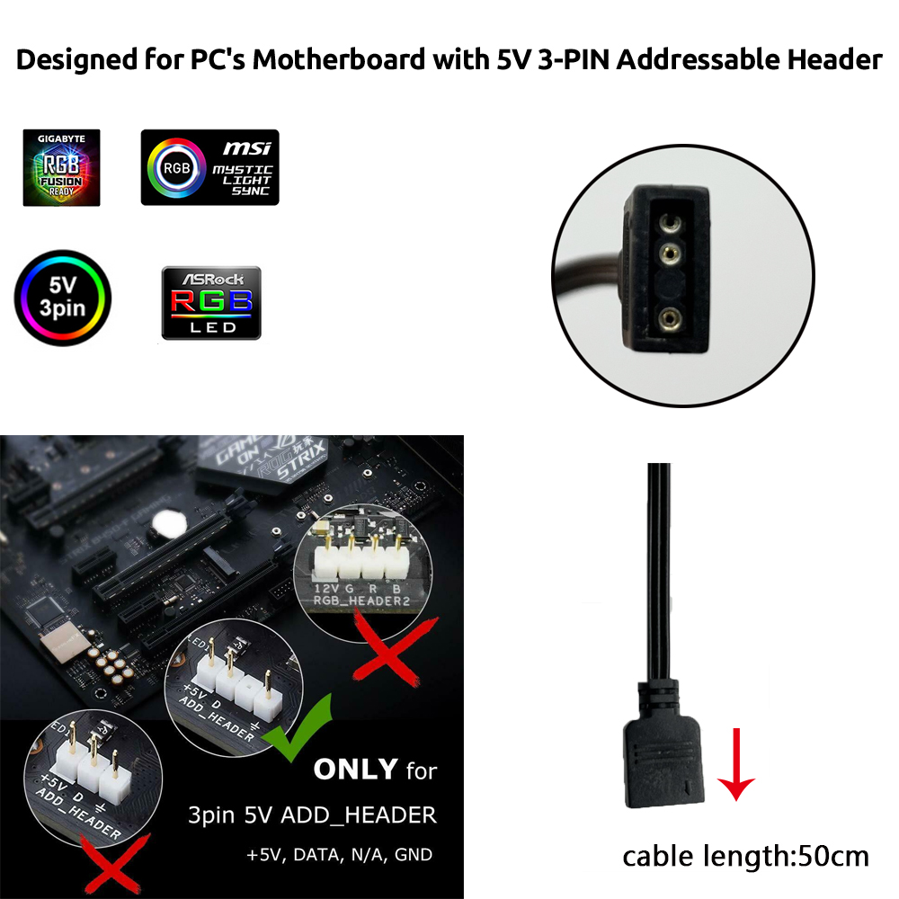 Header 5V ARGB 3Pin untuk Asus - Ws2812B ulasan dan harga