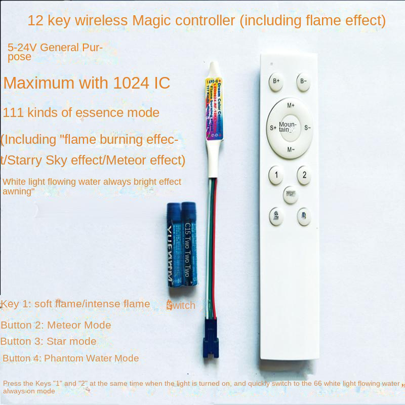 RF 12 Kunci Pengendali Api Fan - Ws2812B Strip 5V ulasan dan harga