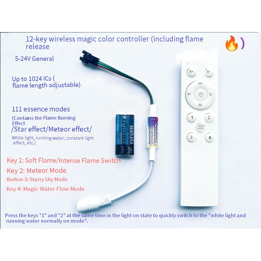 RF 12 Kunci Pengendali Api Fan - Ws2812B Strip 5V ulasan dan harga